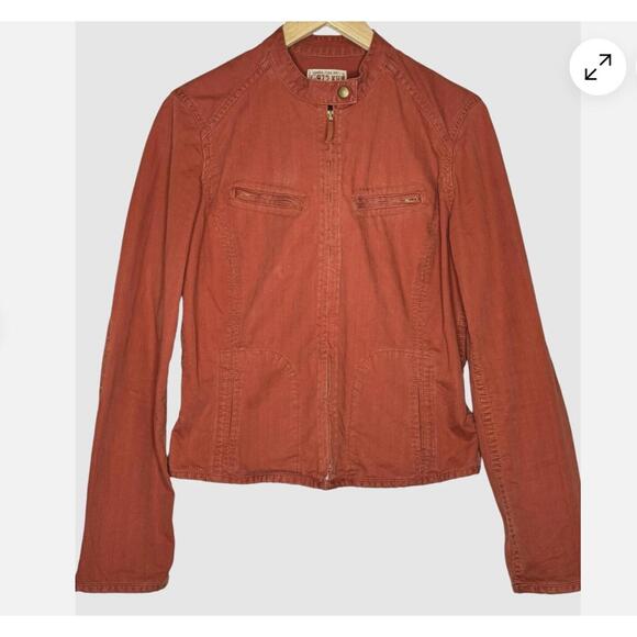 Lucky Brand Jackets & Blazers - Lucky Brand Type KH1 J-972 Cotton Moto Jacket‎ Brick Red Size L